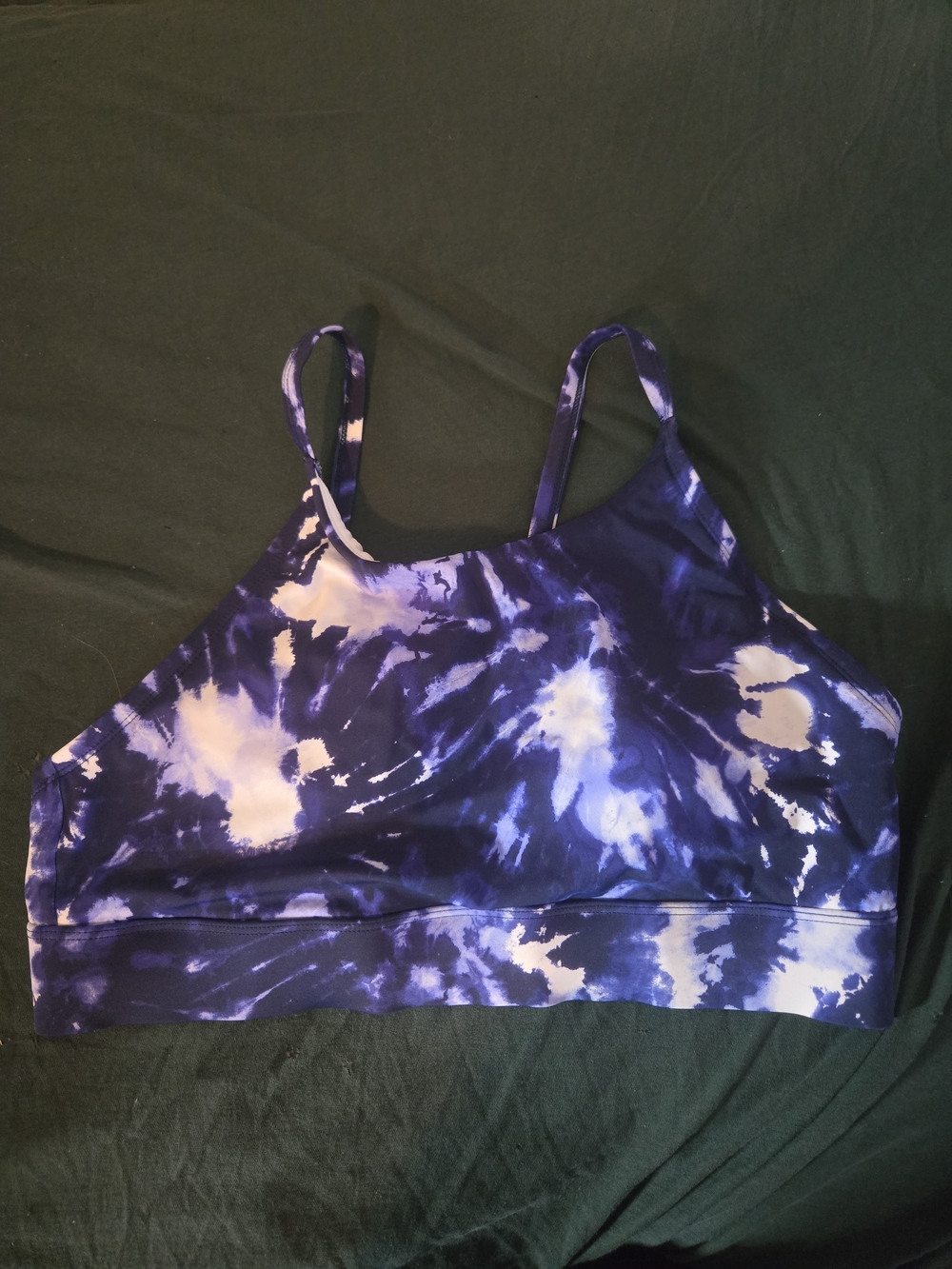 DSG Blue and White Tie-Dye Swim Bikini Top